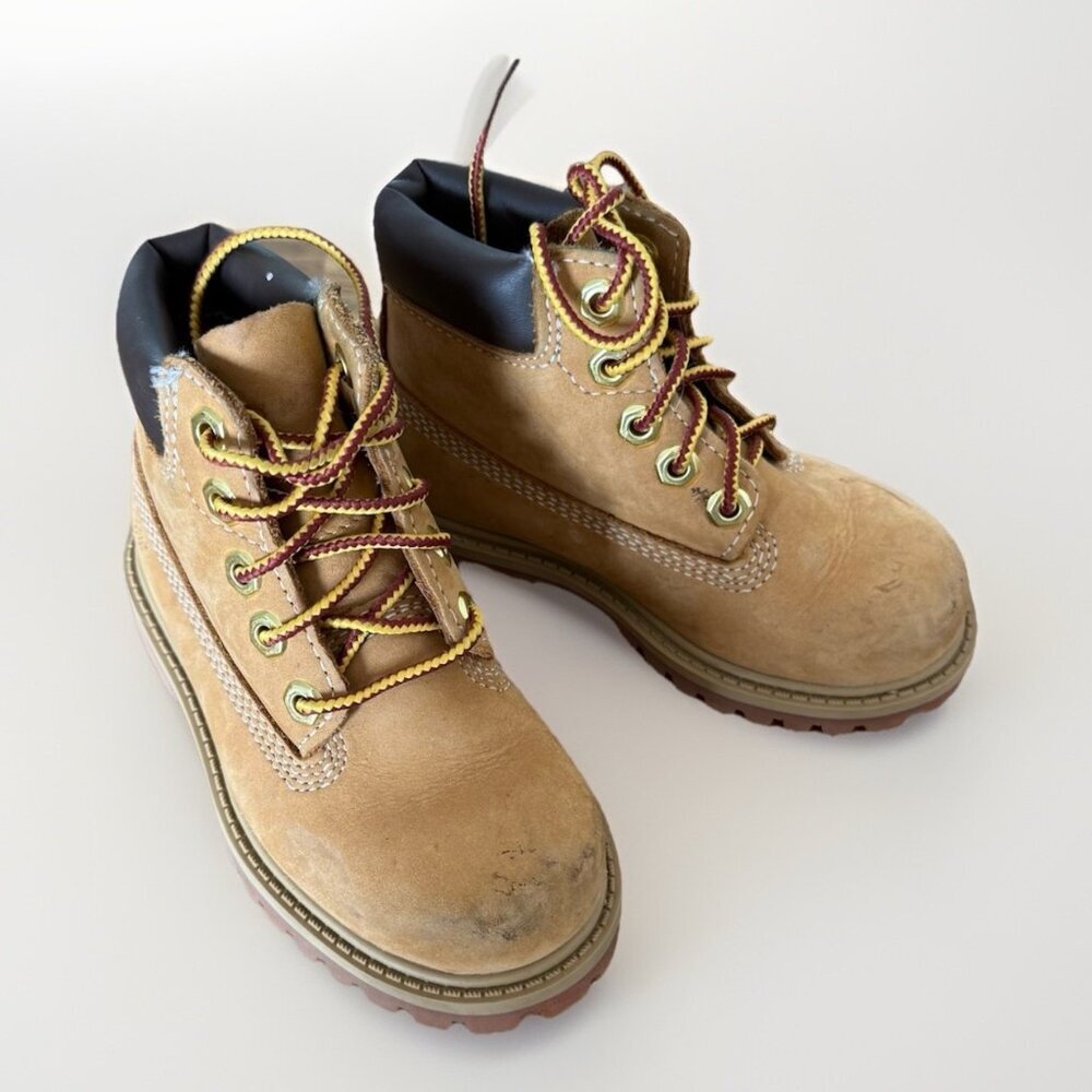 Timberland‎ 6 Inch Premium Toddler Size 7 Brown Classic Leather Boots 12809 READ